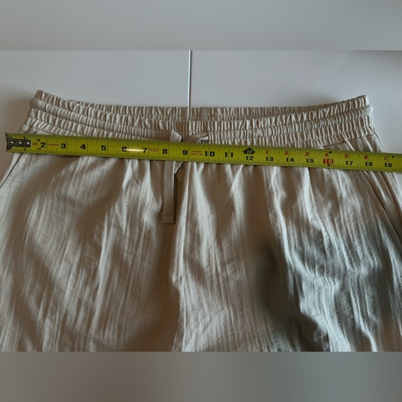 New ZARA Size XL Linen Blend Straight High Waist Pants Light beige Pants - Picture 11 of 11